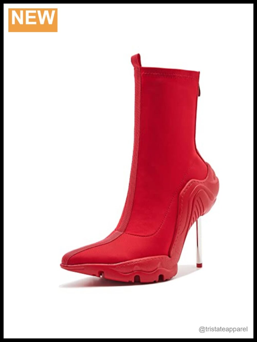 Stiletto Ankle Boots 8cm High Heel Pointed Toe Booties Elastic Spandex Slip-On